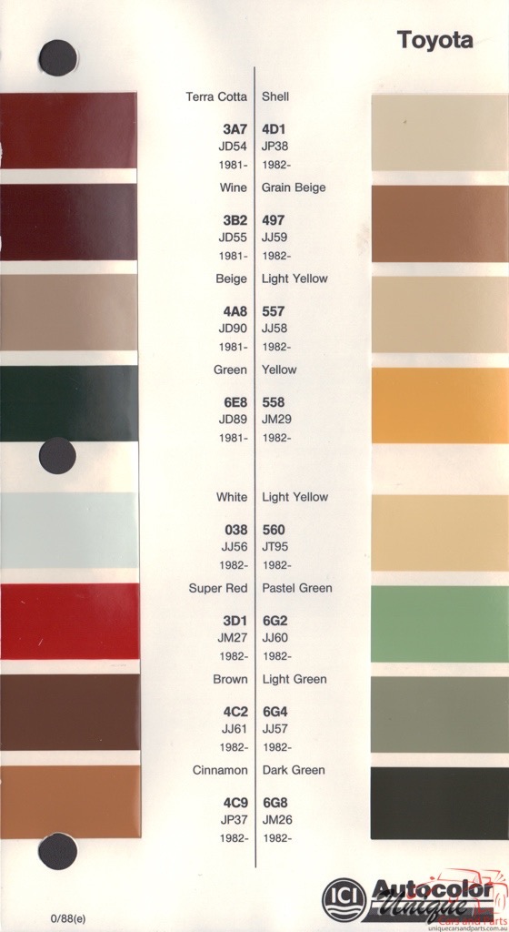 1981 - 1984 Toyota Paint Charts Autocolor 1